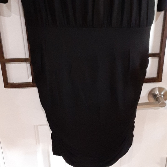 VENUS Drop Waist Roushed Bottom LBD Scoop Neck Size Small Rayon Blend - Picture 8 of 9